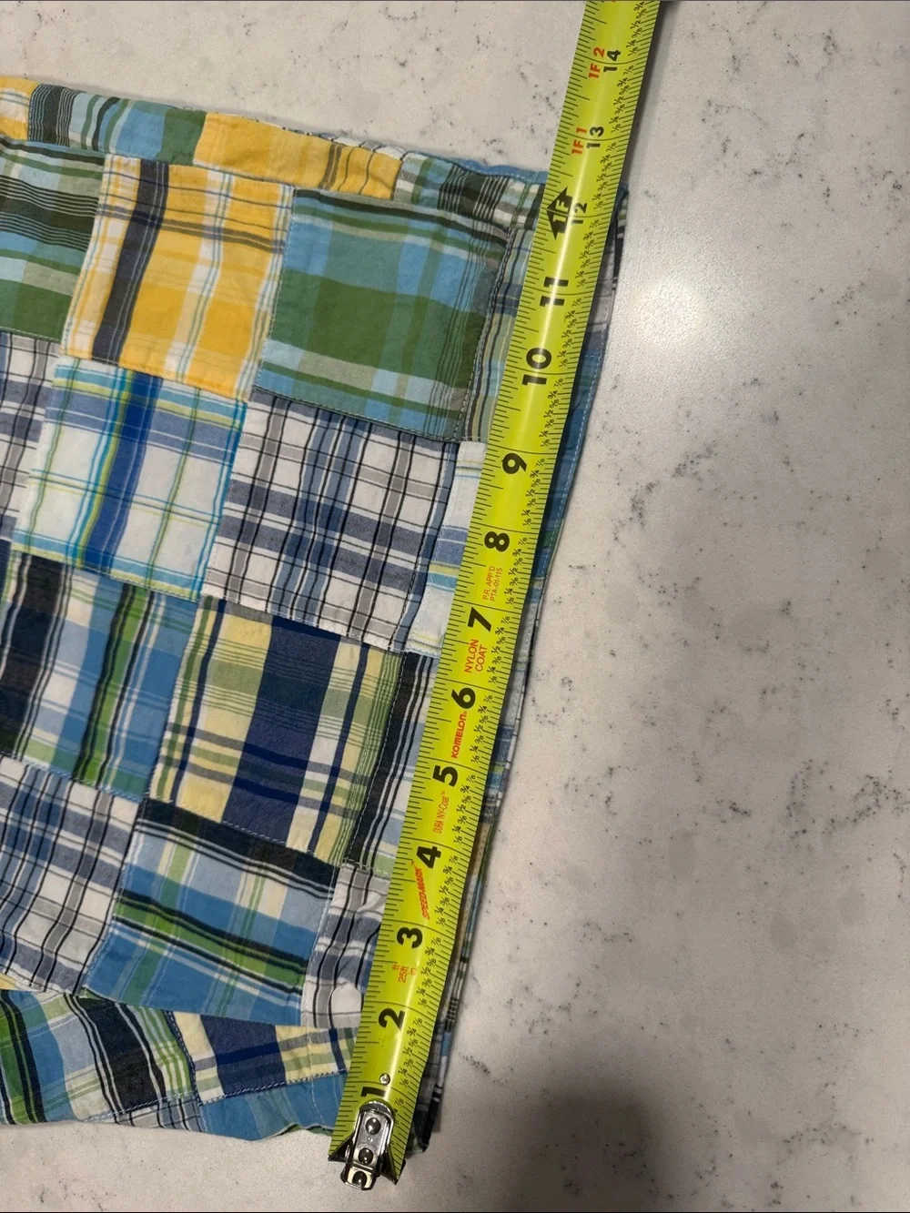 Brooks Brothers Country Club Men's Patchwork Plaid Cotton Shorts Navy Blue Green